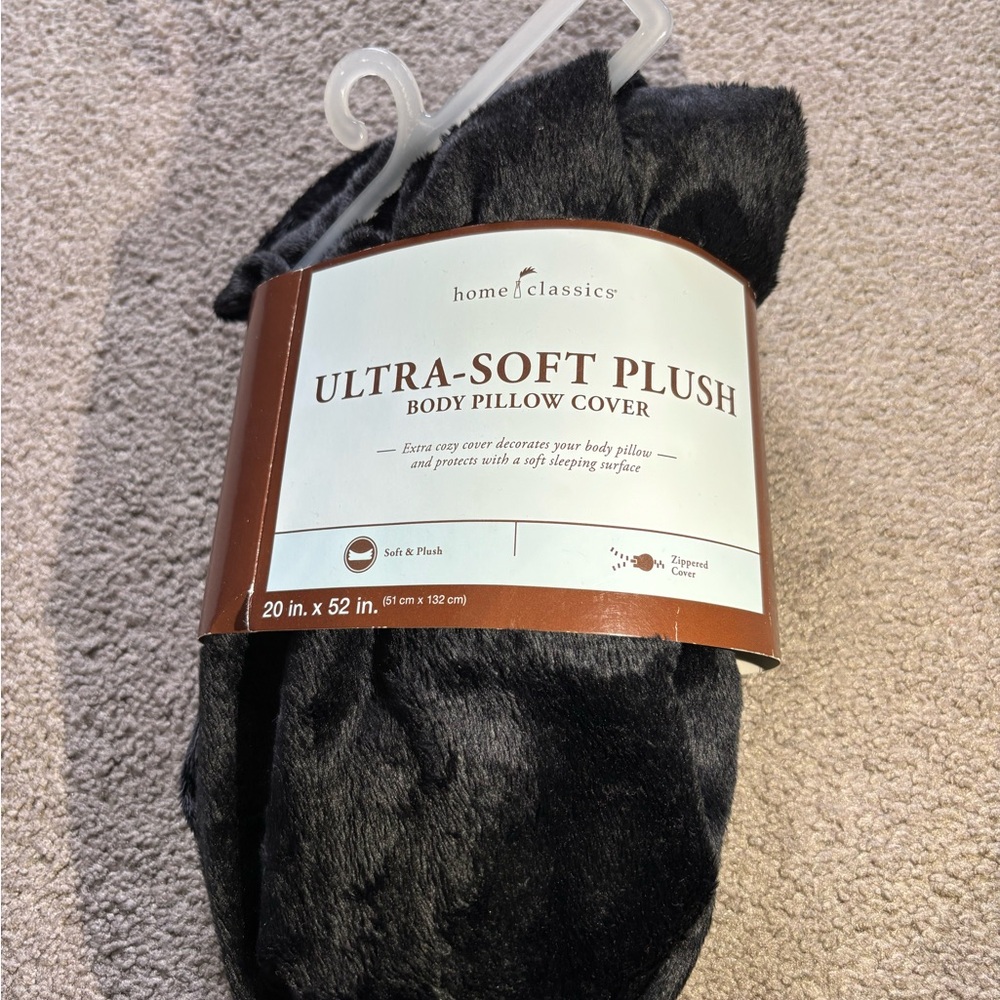 Kohl's Home Classics Ultra-Soft Plush Body Pillow Cover - Black